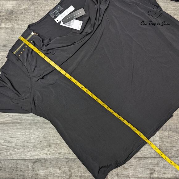 Premise Long Sleeve Zipper Shoulder Blouse Size 3X - Picture 4 of 5